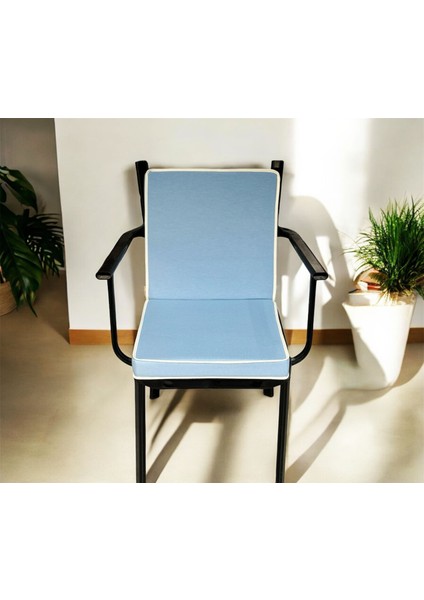 40*80 Buz Mavisi Sırtlı Sandalye Minderi