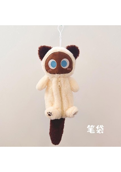 Peluş Kedi Kalem Çantası, Dış Mekan Taşıma Çantası, Hayvan Kedi Yavrusu, Sevimli ve Güzel Görünümlü Kırtasiye Saklama Çantası (Yurt Dışından)
