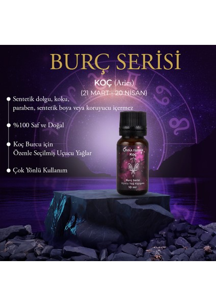 Koç Burcu Uçucu Yağ Karışımı 10 ml - Burç Serisi Aromaterapi