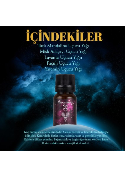 Koç Burcu Uçucu Yağ Karışımı 10 ml - Burç Serisi Aromaterapi