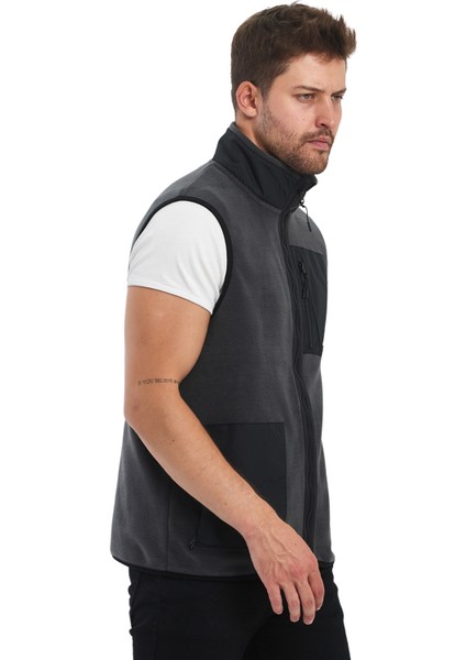 Erkek Polar Kolsuz Çift Renk Yelek 3 Cepli Comfort Fit indirimleri