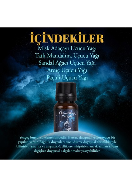 Yengeç Burcu Uçucu Yağ Karışımı 10 ml - Burç Serisi Aromaterapi