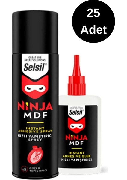 25 Adet Ninja Mdf Hızlı Yapıştırıcı 400 ml + 100 ml