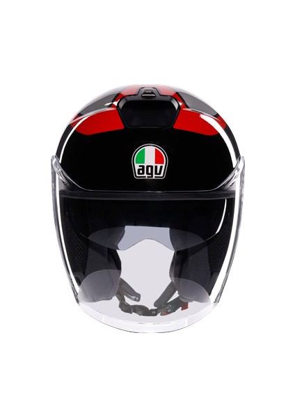 Agv Irides Valenza Matt Grey Blk Red Açık Kask