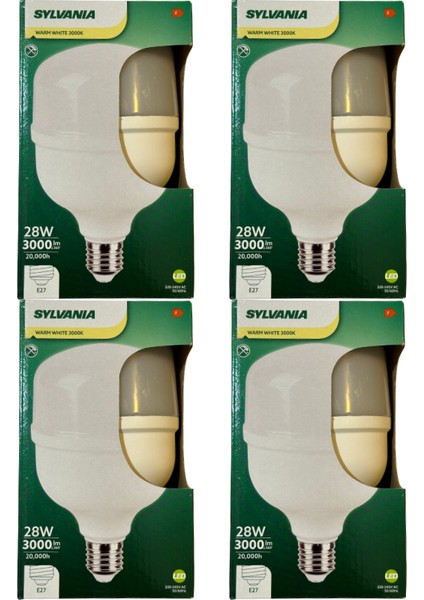 28W 3000K (Sarı Işık) E27 Duylu Torch Ampul (4 Adet)