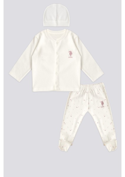 U.S. Polo Assn. Kız Bebek Krem Pijama Takım 50303665-VR071