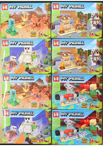 Mınecraft LEGO Oyuncak Minecraft Oyuncak LEGO 8 In 1 358 Parça