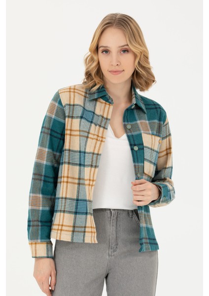 Kadın Mint Gömlek Desenli 50271850-VR090 fiyatları