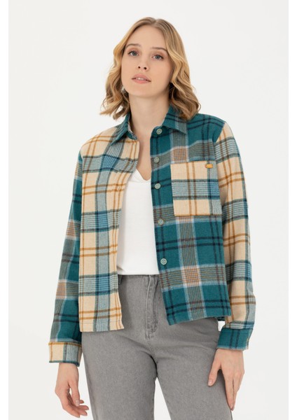 Kadın Mint Gömlek Desenli 50271850-VR090 fırsatları