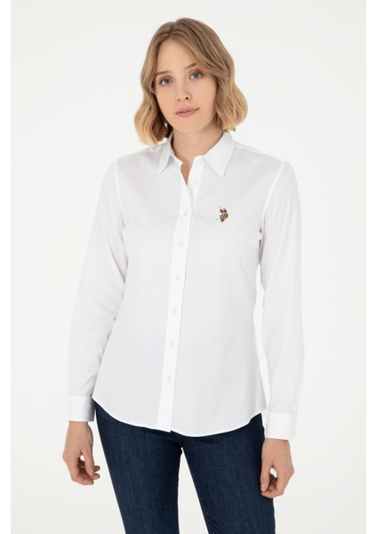 U.S. Polo Assn. Kadın Beyaz Gömlek Basic 50295710-VR013