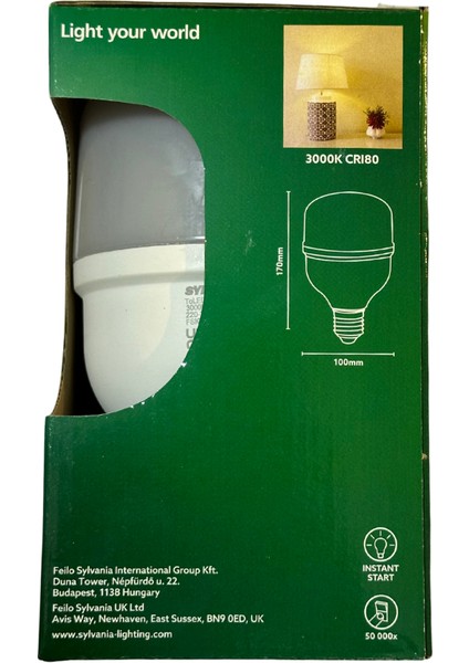 28W 3000K (Sarı Işık) E27 Duylu Torch Ampul (8 Adet)