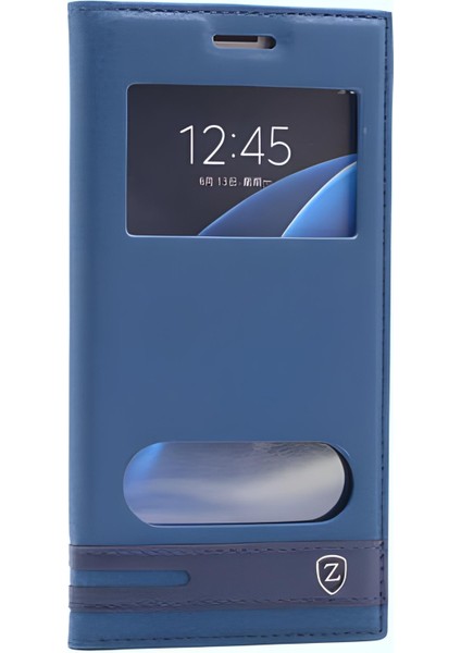 Galaxy J7 2016 Kılıf Pencereli Elite Kapaklı Kılıf