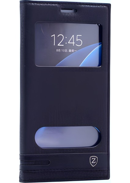 Galaxy J7 2016 Kılıf Pencereli Elite Kapaklı Kılıf