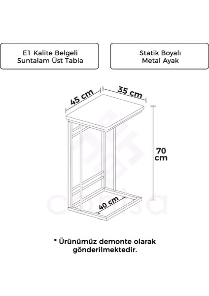 Wessa Serisi Beyaz Üst Tabla, Beyaz Metal Ayaklı Yan Sehpa fırsatları