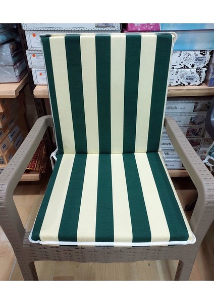 Komutan Arkalıklı Sandalye Minderi, Bahçe Sandalye Minderi-Yeşil