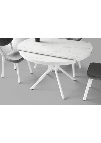 Bade Alfa Mdf Oval Highgloss Açılır Mutfak Masa Sandalye Takımı 73x120 fiyatları