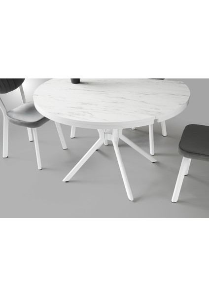 Bade Alfa Mdf Oval Highgloss Açılır Mutfak Masa Sandalye Takımı 73x120 modelleri