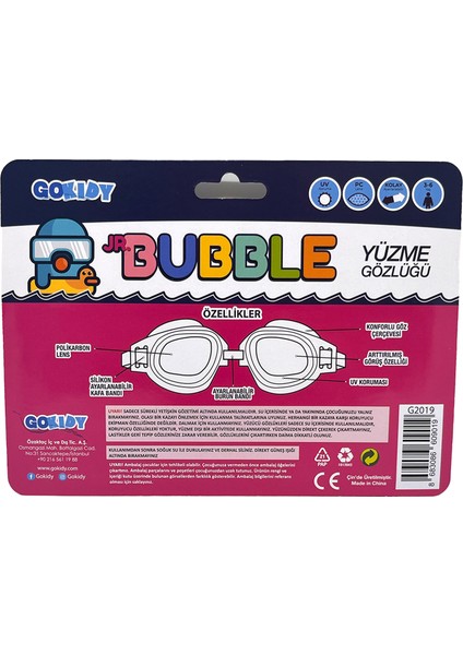 Jr Bubble 3-6 Yaş Çocuk Deniz Havuz Yüzme Gözlüğü
