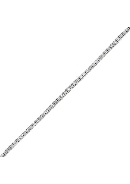 Kristal Taşlı Gümüş Su Yolu Bileklik - 2,5mm Taşlı (Altın Kaplama) fiyatları