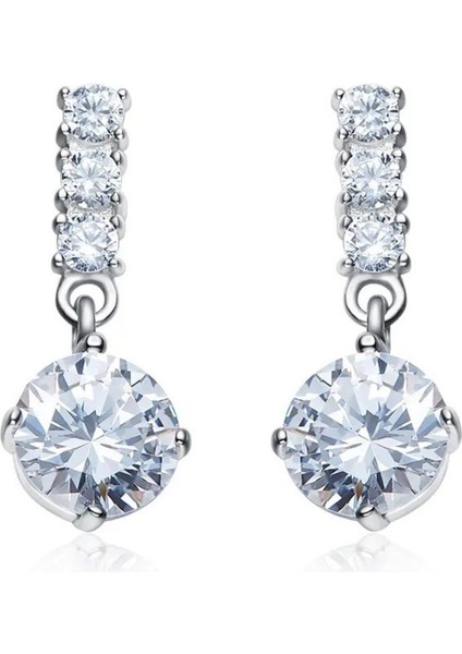 Kristal Taşlı Sallantılı Küpe (Altın Kaplama)