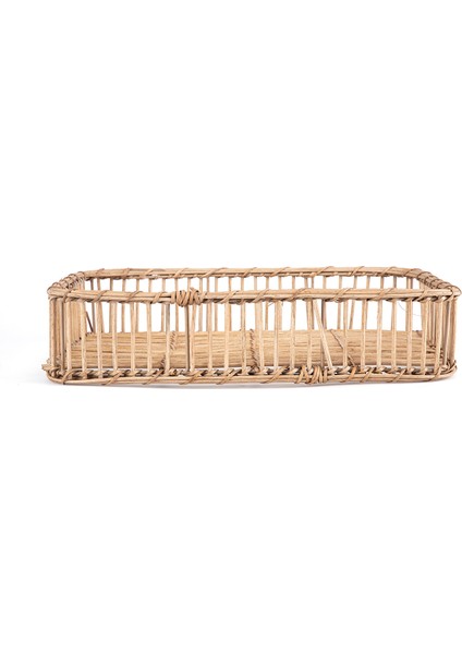 Sooboho Rattan Bambu Dekoratif Tepsi Küçük