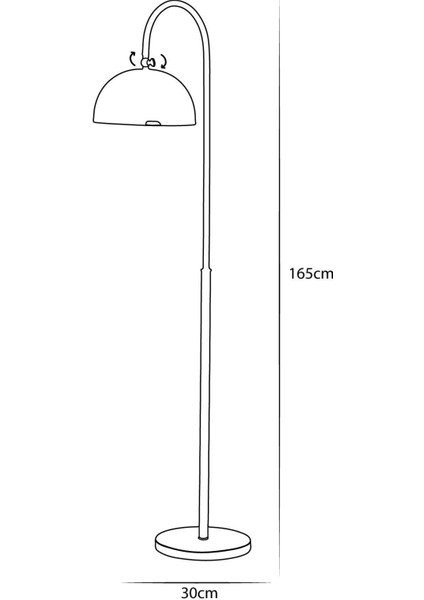 Lambader Eskitme Metal Gövde Modern Tasarım Ayarlanabilir Başlık Yerden Dekoratif Aydınlatma 160 cm