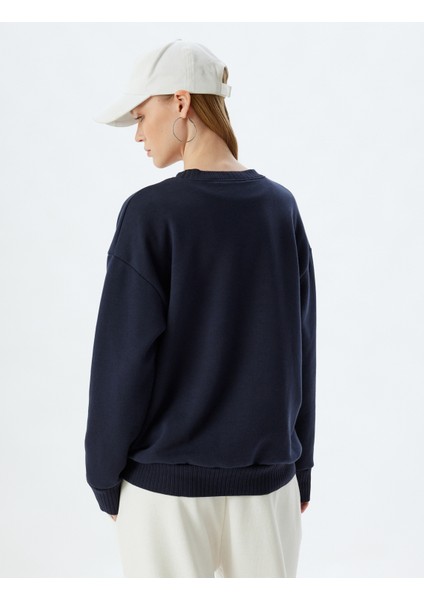 Basic Oversize Sweatshirt Uzun Kollu Bisiklet Yaka