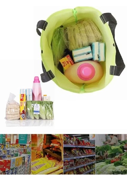 Yeşil Çok Amaçlı Pratik Katlanabilir Alışveriş Pazar Market Arabası Çantası Tekerlekli Kolay Dönüşe modelleri