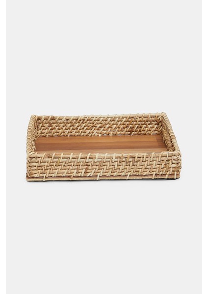 Sooboho Rattan Bambu Dekoratif Tepsi Dikdörtgen