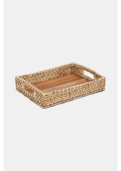 Sooboho Rattan Bambu Dekoratif Tepsi Dikdörtgen