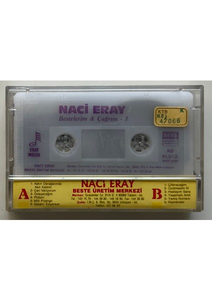 Naci Eray Bestelerim - Çağrım Kaset (Orjnal Dönem Baskı Kaset)