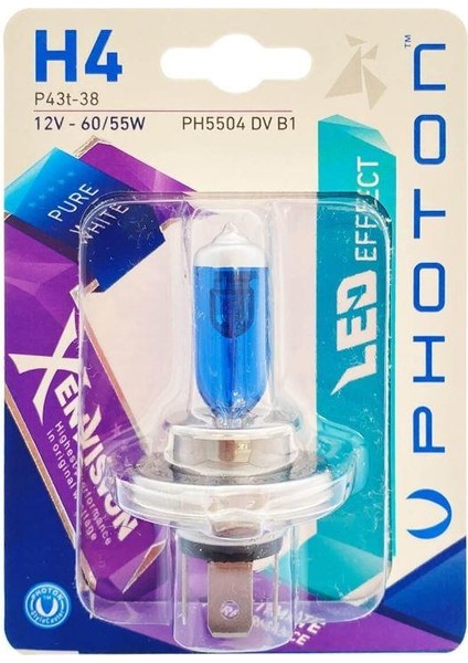 H4 12V 60/55W Xen Vısıon (Tekli Blister) Photon