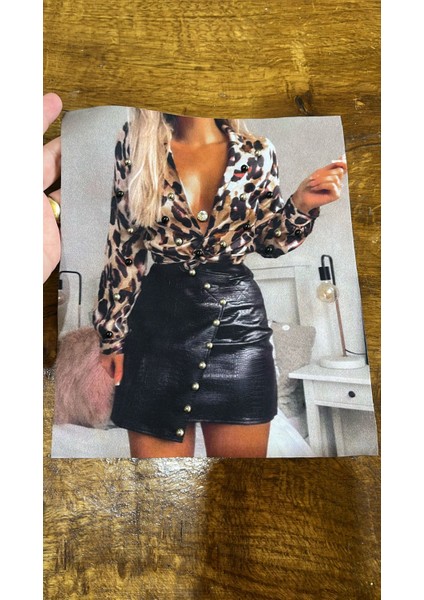 Zirkon Taşlı Leopar Kadın Arma Dikiş Aplike 23X20 cm