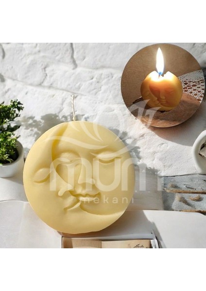 Dekoratif Soya Wax Naturel Mum Ay Işığı