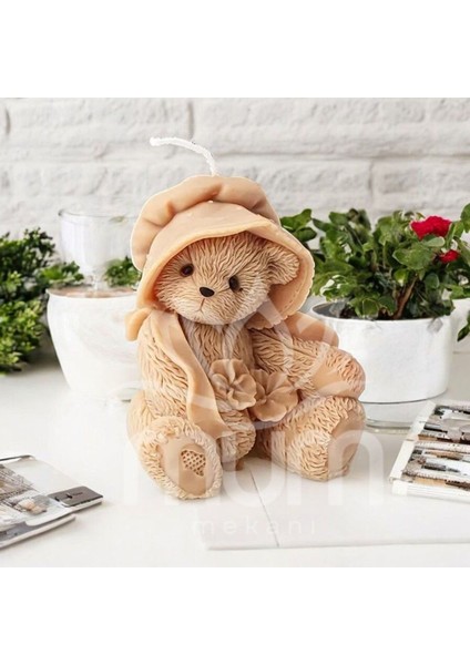 Dekoratif Soya Wax Naturel Mum Ayıcık