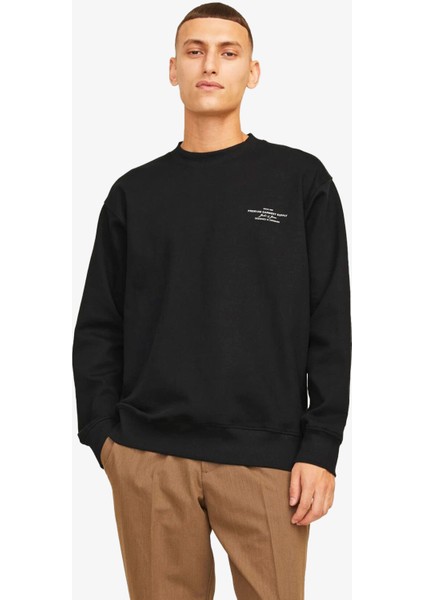 Jprblachad Erkek Siyah Sweatshirt 12261386-BLACK