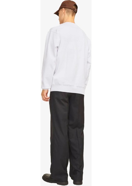 Jprblachad Erkek Beyaz Sweatshirt 12261386-BRIGHTWHITE fiyatları