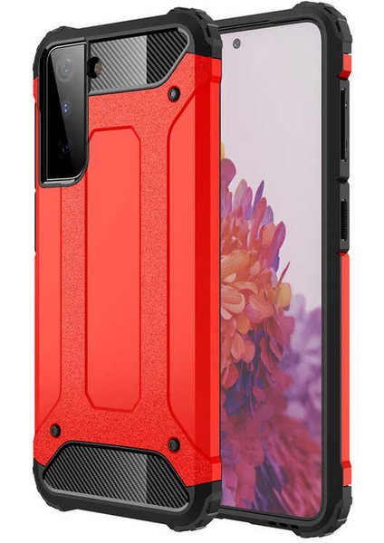 Samsung Galaxy S21 Kılıf Crash Silikon Kapak - Kırmızı