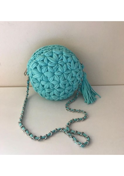 💜 Çiçek Desenli Makaron Model El Örgüsü Çanta 💜