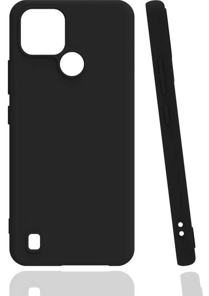 Realme C21 Kılıf Biye Silikon - Siyah