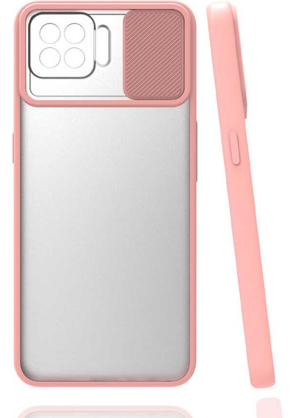 Oppo Reno 4 Lite Kılıf Lensi Kapak - Pembe Açık