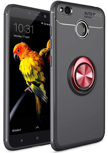 Xiaomi Redmi 4x Kılıf Ravel Silikon Kapak - Siyah - Kırmızı