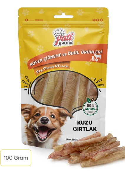 Pati Gurme Kuzu Gırtlak 100 Gram %100 Doğal Köpek Ödül Maması