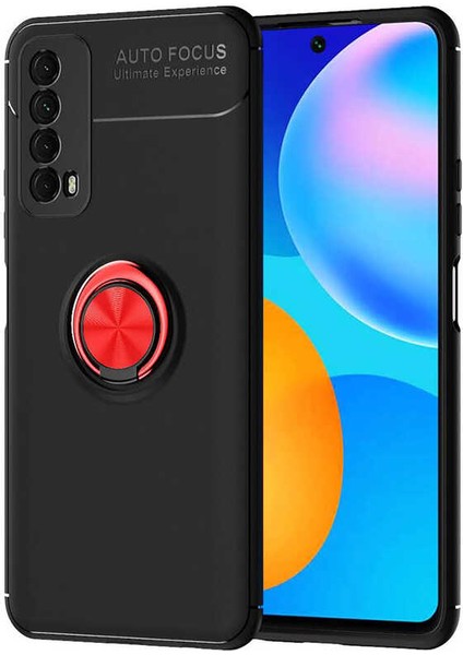 Huawei P Smart 2021 Kılıf Ravel Silikon Kapak - Siyah - Kırmızı