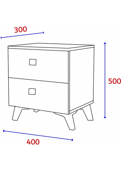 Eco Room Mercan Komodin - Ceviz - 40 cm