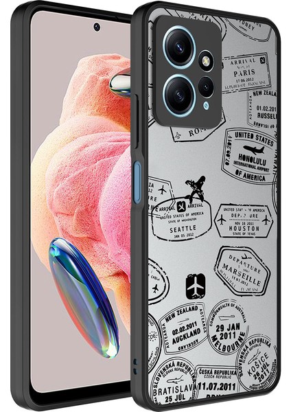 Xiaomi Redmi Note 12 4g Kılıf Aynalı Desenli Kamera Korumalı Parlak Mirror Kapak - Seyahat