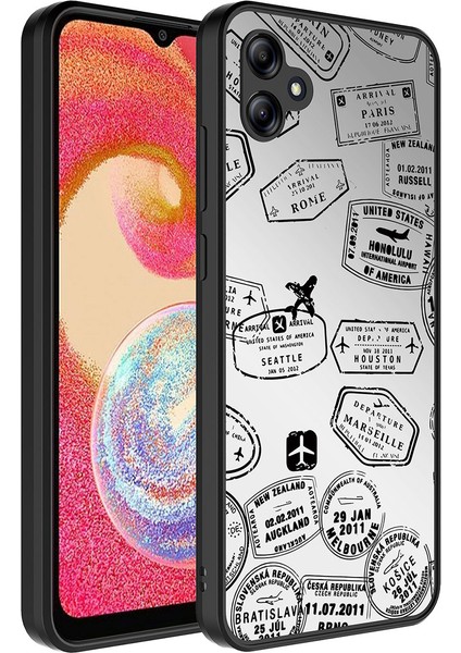 Samsung Galaxy A04E Kılıf Aynalı Desenli Kamera Korumalı Parlak Mirror Kapak - Seyahat