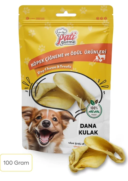 Pati Gurme Dana Kulak 100 Gram %100 Doğal Köpek Ödül Maması