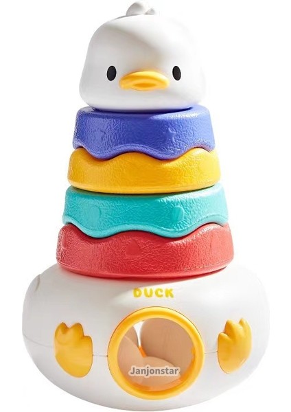 Baby Puzzle Rainbow Rotating Stacking Music Colorful Tower Assembly Stacking Rotating Music Baby Early Education Cognitive Game (Yurt Dışından)