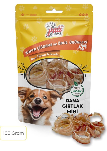 Pati Gurme Mini Dana Gırtlak 100 Gram %100 Doğal Köpek Ödül Maması